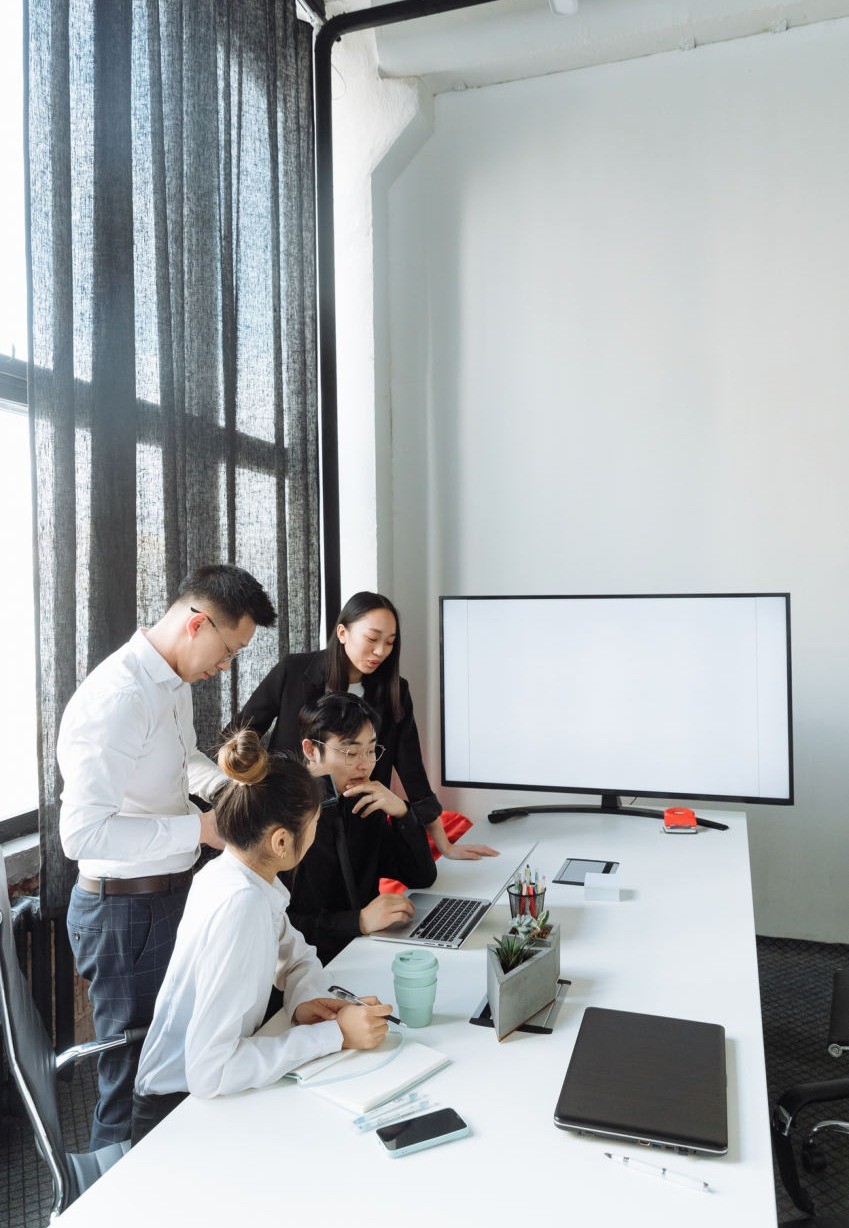 Professional team collaborating